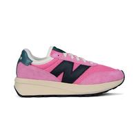 New Balance Unisex 370 in Rosa/Nero, Pelle Scamosciata/Rete, Taglia 38