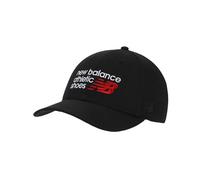 New Balance Unisex 6 Panel Athletics Structured Hat in Nero, Cotone, Taglia OSZ