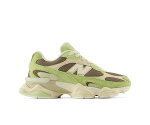 New Balance Unisex 9060R in Verde/Marrone, Pelle Scamosciata/Rete, Taglia 38