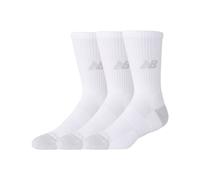 New Balance Unisex Active Crew Calzini 3 Pack in Bianco, Poliestere, Taglia M