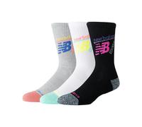 New Balance Unisex Active Graphic Crew Calzini 3 Pack in Blu/Nero, Poliestere, Taglia XL