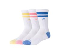 Calze New Balance Active Lifestyle Striped Crew bianco blu rosa giallo (3 paia) - L