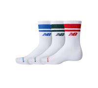 New Balance Unisex Everyday Stripe Midcalf 3 Pack in Bianco, Cotone, Taglia XL