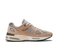 New Balance Unisex Made in UK U991V2 in Marrone/Grigio/Bianca, Pelle Scamosciata/Rete, Taglia 37