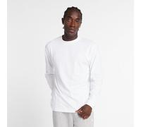 New Balance Uomo Athletics Cotton Long Sleeve in Bianca, Jersey di Cotone, Taglia S