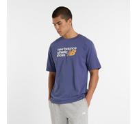 New Balance Uomo Athletics Premium Relaxed Chest Logo T-Shirt in Blu, Cotone, Taglia S