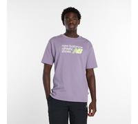 New Balance Uomo Athletics Premium Relaxed Chest Logo T-Shirt in Viola, Cotone, Taglia M