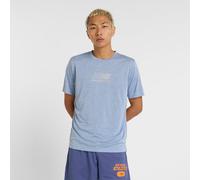 New Balance Uomo Athletics Reflective Graphic T-Shirt in Blu, Maglia di Poliestere, Taglia S
