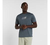 New Balance Uomo Athletics Reflective Graphic T-Shirt in Grigio, Maglia di Poliestere, Taglia S