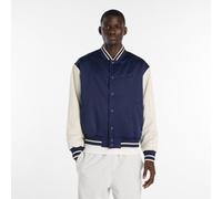 New Balance Uomo Athletics Varsity Jacket in Blu/Beige, Twill di Cotone, Taglia XS