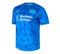 New Balance Uomo Bayer 04 Third Short Sleeve Jersey in Blu, Poliestere, Taglia 2XL