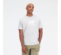New Balance Uomo Essentials Stacked Logo Cotton Jersey Short Sleeve T-Shirt in Grigio, Cotone, Taglia L