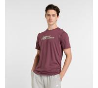 New Balance Uomo Heathertech Linear T-Shirt in Viola, Maglia di Poliestere, Taglia XL
