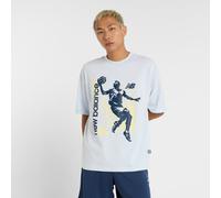 New Balance Uomo Hoops Graphic Vintage T-Shirt in Blu, Maglia di Poliestere, Taglia L