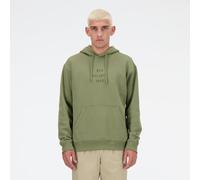 New Balance Uomo Iconic Collegiate Graphic Hoodie in Verde, Poly Fleece, Taglia XS