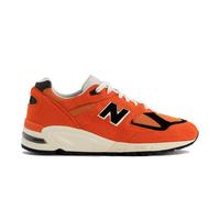 New Balance Uomo MADE in USA 990v2 in Arancia/Nero, Pelle, Taglia 43