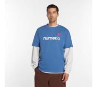 New Balance Uomo Numeric Linear Logo T-Shirt in Blu, Jersey di Cotone, Taglia 2XL