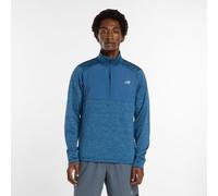 New Balance Uomo RC Essential Heat Grid 1/2 Zip in Blu, Maglia di Poliestere, Taglia L