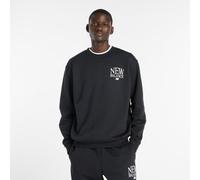 New Balance Uomo Reimagined Fleece Crew in Nero, Poly Fleece, Taglia S