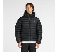 New Balance Uomo Sport Essentials Hooded Puffer Jacket in Nero, Politessuto, Taglia XS