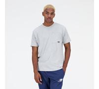 New Balance Uomo T-Shirt Essentials Reimagined Cotton Jersey Short Sleeve T-shirt in Grigio, Cotone, Taglia XL