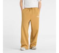 New Balance Uomo Trackside Fleece Pant in Marrone/Bianco, Poly Fleece, Taglia S