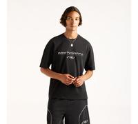 New Balance Uomo Trackside T-Shirt in Nero, Jersey di Cotone, Taglia L