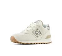 New Balance Donna 574 in Bianco/Grigio, Pelle Scamosciata/Rete, Taglia 37