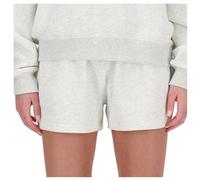Pantaloni corti New Balance French Terry grigio chiaro donna - L
