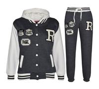 New Bambine Ragazzi Baseball Tuta con Cappuccio Giacca Fondo Set Taglia