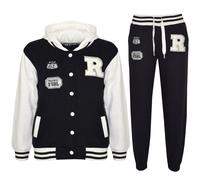 New Bambine Ragazzi Baseball Tuta con Cappuccio Giacca Fondo Set Taglia