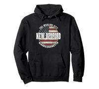 New Bedford Massachusetts, Vintage Bandiera Americana Felpa con Cappuccio