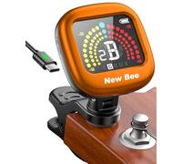 New Bee Accordatore Chitarra Display a Colori VA Ricaricabile, Arancione