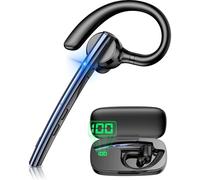 New bee Auricolare Bluetooth Singolo V5.1 con 72 Ore di Conversazione CVC8.0 Auricolari Bluetooth Mono con Doppio Microfono con Custodia di ricarica a LED per iPhone, Android e Laptop