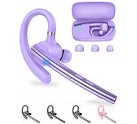 New Bee Auricolare Bluetooth Singolo V5.1 con 72 Ore di Conversazione CVC8.0 Auricolari Bluetooth Mono con Doppio Microfono con Custodia di ricarica a LED per iPhone, Android e Laptop