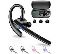 New Bee Auricolare Bluetooth Singolo V5.1 con 72 Ore di Conversazione CVC8.0 Auricolari Bluetooth Mono con Doppio Microfono con Custodia di ricarica a LED per iPhone, Android e Laptop