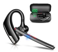 New Bee Auricolare Bluetooth Singolo V5.2 Auricolare Bluetooth con CVC8.0 e ENC Doppio Microfono con Custodia di LED Ricarica per Ufficio, Lavoro, Guida