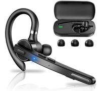 New Bee V5.1 Auricolare Bluetooth Singolo 72Hs Tempo di Gioco | Auricolari Mono Bluetooth con Doppio Microfono CVC8.0 per Lavoro Ufficio (Nero Completo-1 Pezzo)