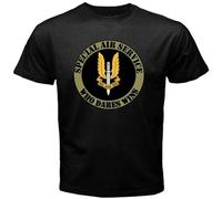 New British SAS Special Air Service Army Logo Mens Black T-Shirt Black XL
