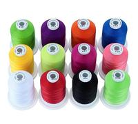 New brothread 12 Colori Brillanti Multiuso Filo di Cotone Mercerizzato al 100% 30WT (50S/3) 600M per Quilting, Cucito e Ricamo