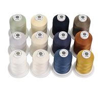 New brothread 12 Colori Neutri&Jean Multiuso Filo di Cotone Mercerizzato al 100% 30WT (50S/3) 600M per Quilting, Cucito e Ricamo