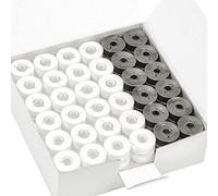 New brothread 144pcs Tipo L Taglia (SA155) (96Bianca+48Nero) Filato per spolette prebobinate Lato in plastica per Macchine da Ricamo e da Cucire Particolari - 90wt