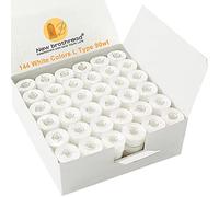 New brothread 144pcs Tipo L Taglia (SA155) Bianca filato per spolette prebobinate Lato in plastica per macchine da ricamo e da cucire particolari - 90wt