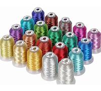 New brothread 20 Colori di Assortiti Metallico filo di ricamo macchina 500M / bobina per ricamo computerizzato e cucito decorativo