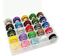 New brothread 25pcs Tipo L Taglia (SA155) Colori Assortiti filato per spolette prebobinate Lato in plastica per macchine da ricamo e da cucire particolari - 60wt