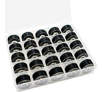 New brothread 25pezzi Nero 70D/2 (60WT) bobine e filo per ricamo e cucire Plastica Size A (SA156) Per Brother/Singer/Babylock/Janome/Kenmore Macchina