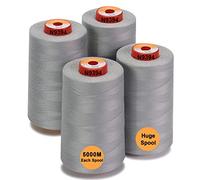 New brothread - 28 Opzioni - 4 Grandi Bobina di 5000M per tutti gli usi Filo da Cucito in Poliestere 40S/2 (Tex27) per Cucito, Quilting, Patchwork, Serger e Overlock - Silver