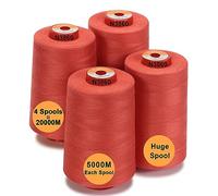 New brothread - 28 Opzioni - 4 Grandi Bobina di 5000M per tutti gli usi Filo da Cucito in Poliestere 40S/2 (Tex27) per Cucito, Quilting, Patchwork, Serger e Overlock - Coral Reef