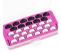 New brothread 28pcs 17Bianco+11Nero 60S/2 (90WT) Rocchetti di Filo/Filato per Spolette Prebobinate Plastica Size A SA156 per macchina da ricamo e da cucire DIY Filo da ricamo Filo da cucito