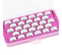 New brothread 28pcs Bianco 60S/2 (90WT) Rocchetti di Filo/Filato per Spolette Prebobinate Plastica Size A SA156 per macchina da ricamo e da cucire DIY Filo da ricamo Filo da cucito